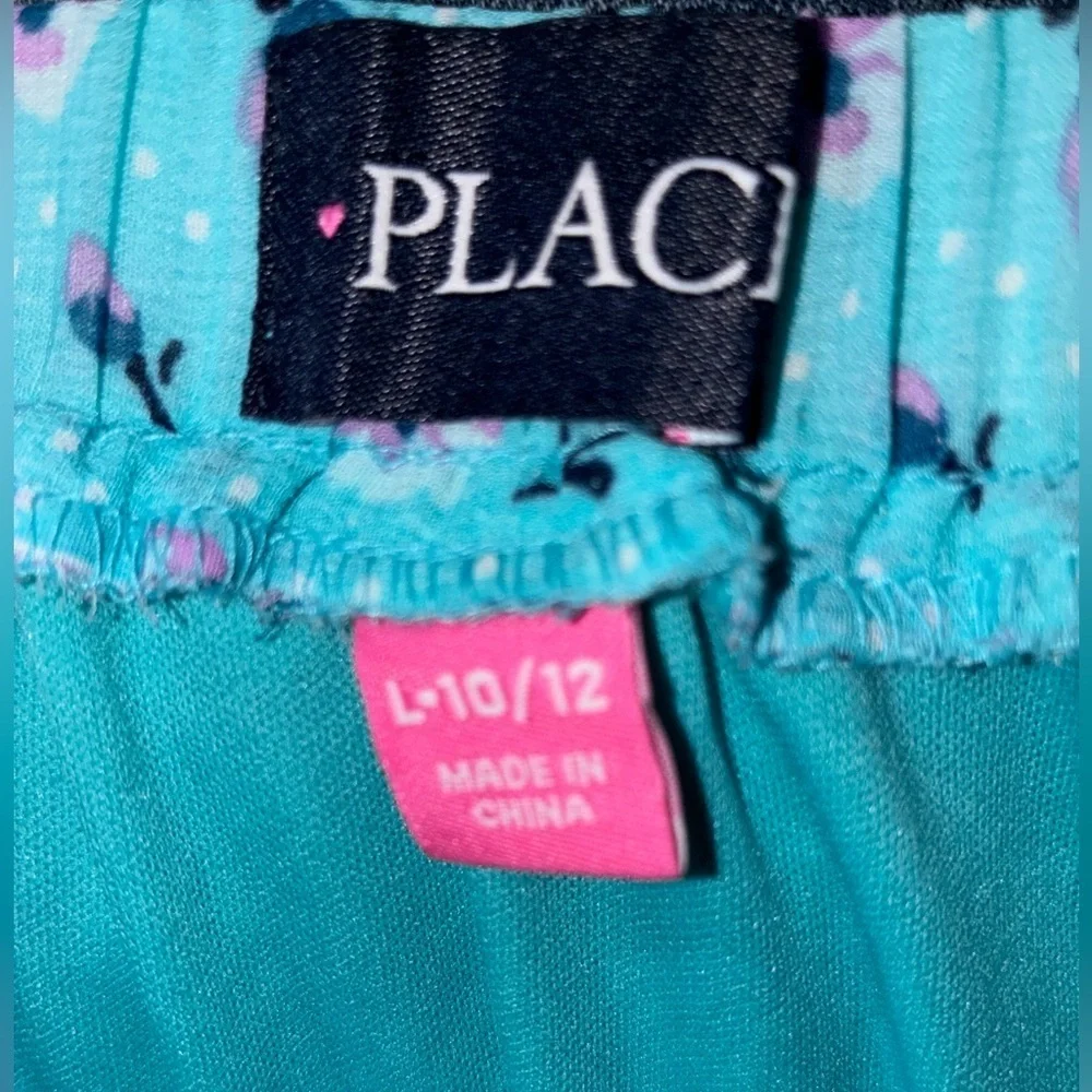 The Children’s Place Turquoise Floral Mini Skirt Sz 10/12